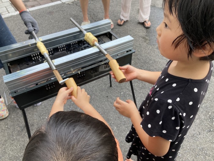 バームクーヘンづくりのトライアルです。